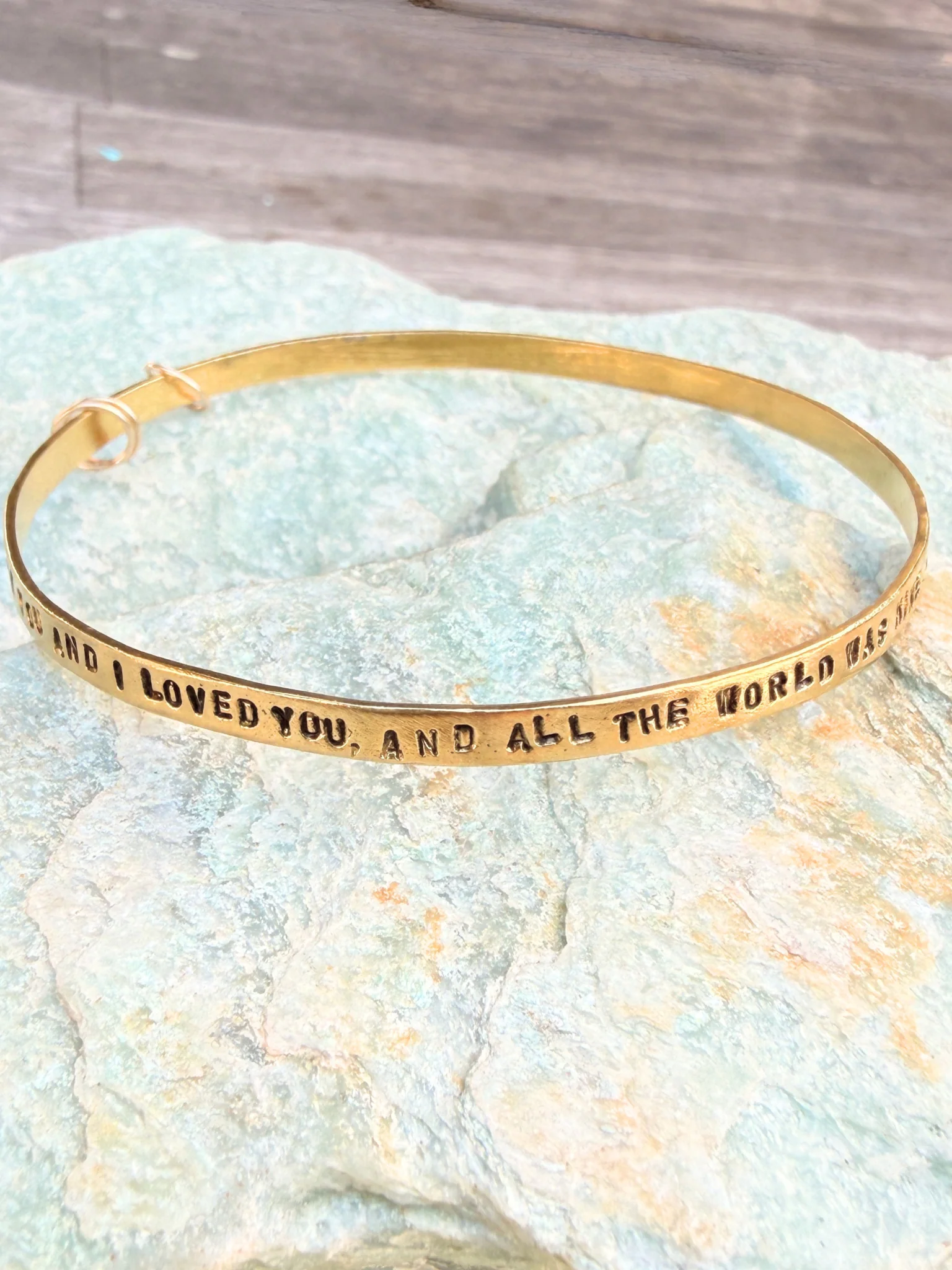 “And All the World Was Mine” Gold Bracelet