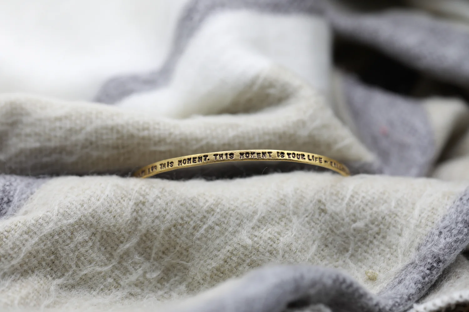 “Be Happy for This Moment” Gold Bracelet - Image 3