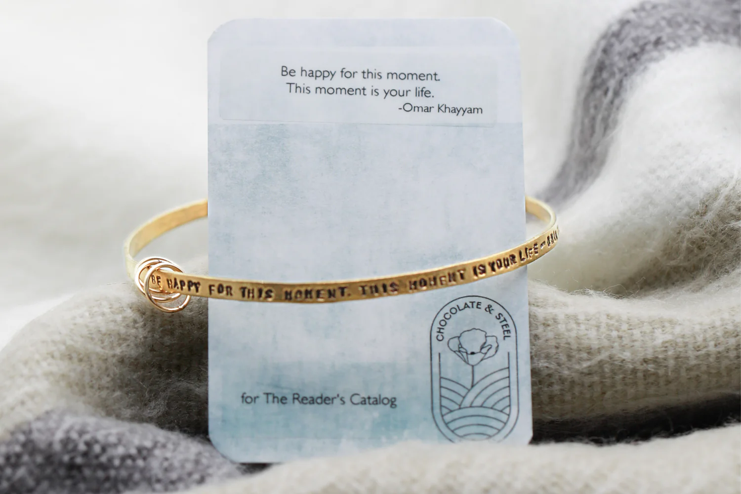 “Be Happy for This Moment” Gold Bracelet - Image 8
