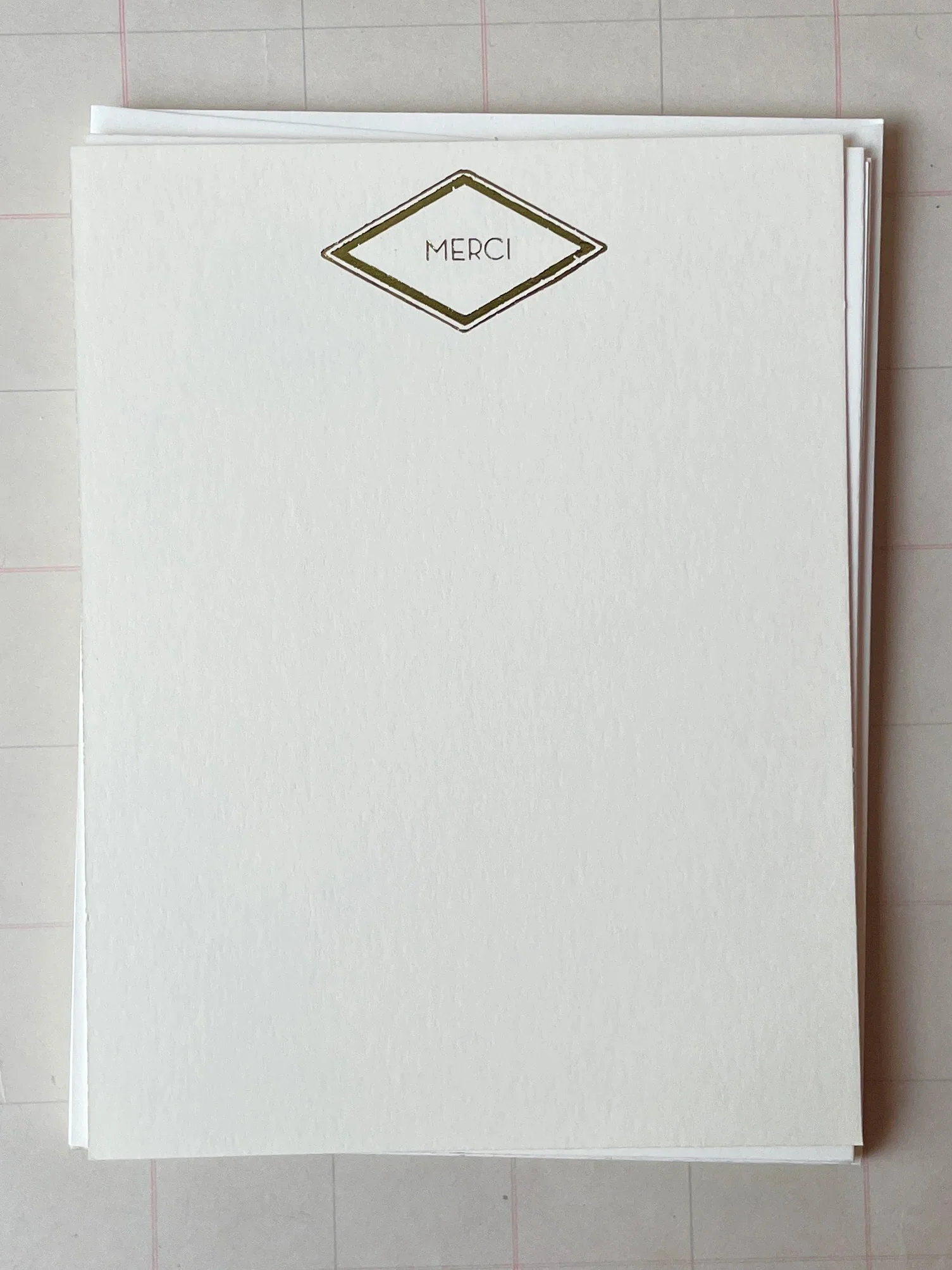Gold-Stamped “Merci” Thank You Cards