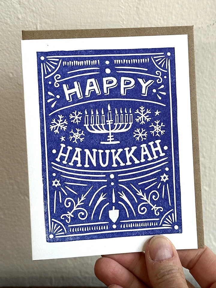 Happy Hanukkah Letterpress Greeting Cards - Image 4