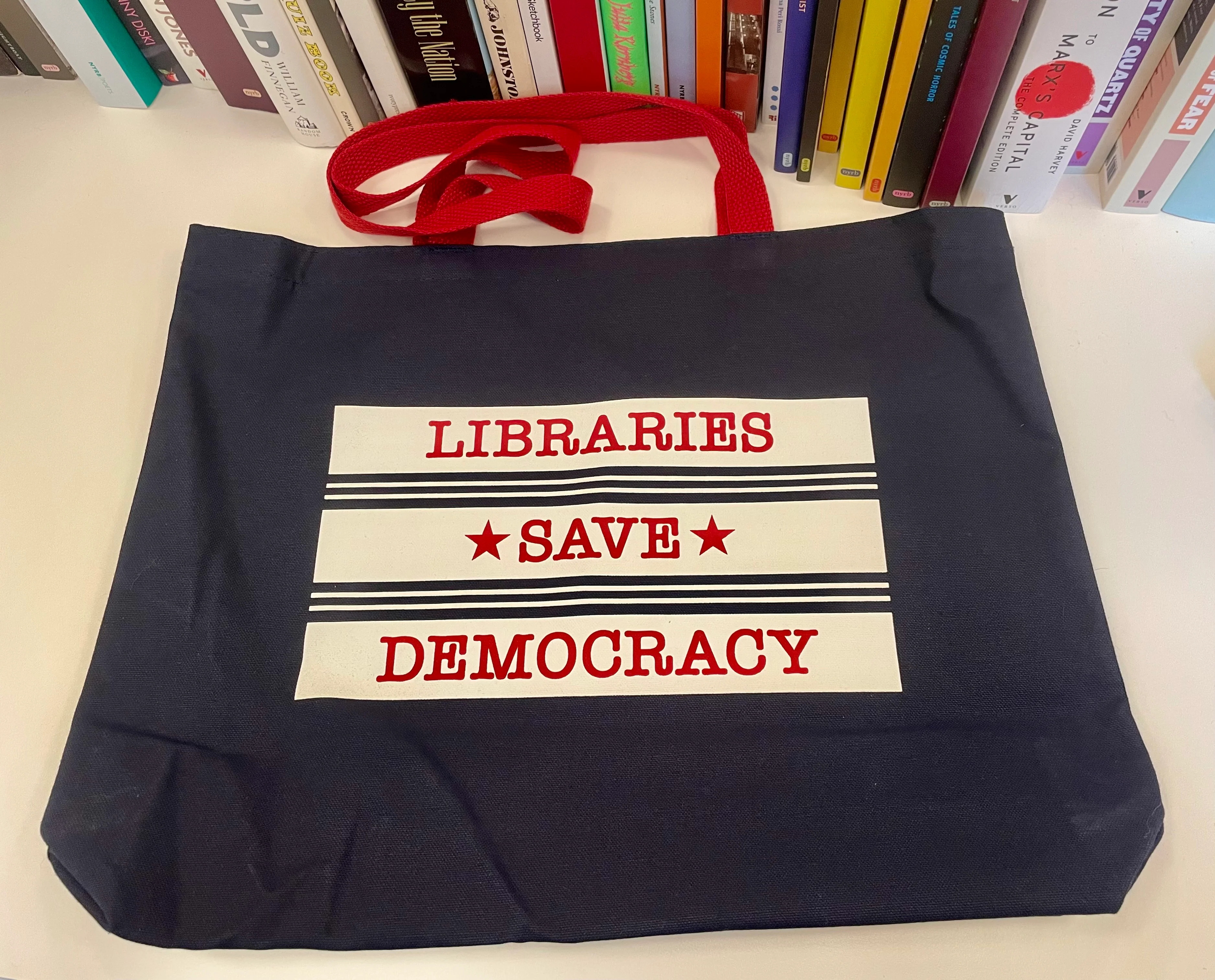 Libraries Save Democracy Tote Bag - Image 3