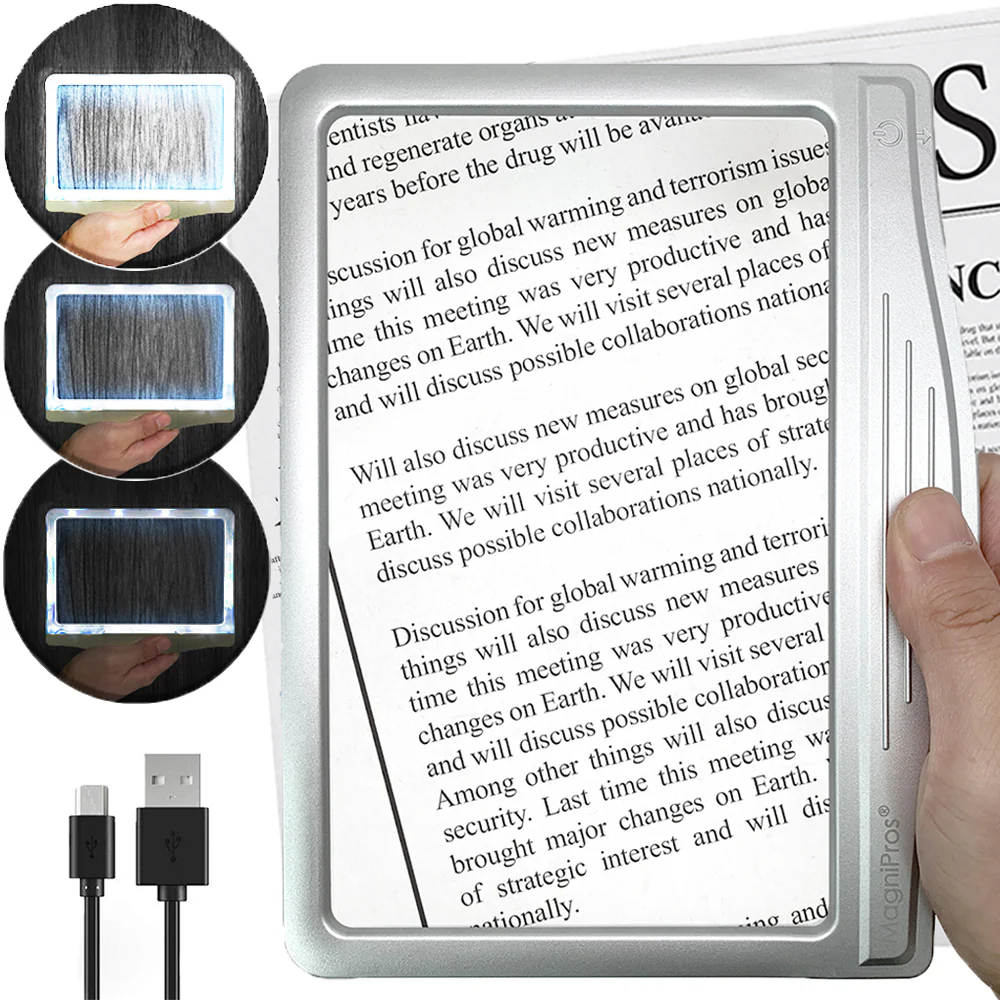 Rechargeable Dimmable Page Magnifier