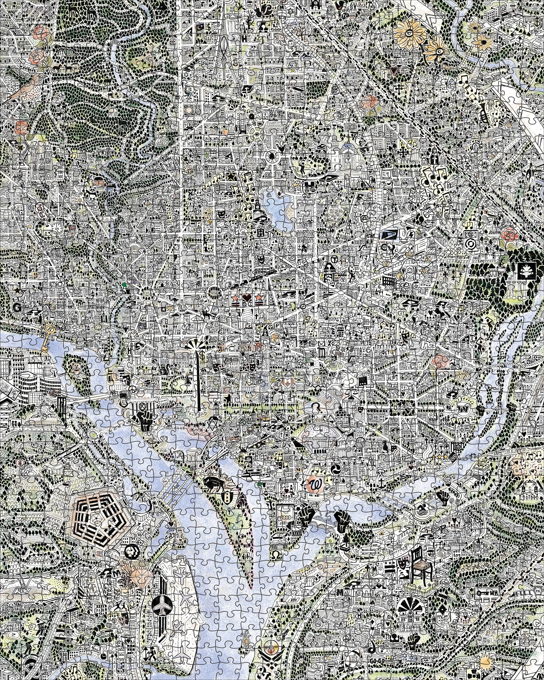 Map of DC and Declaration of Independence: 1,000-Piece Double-Sided Puzzle - Image 5