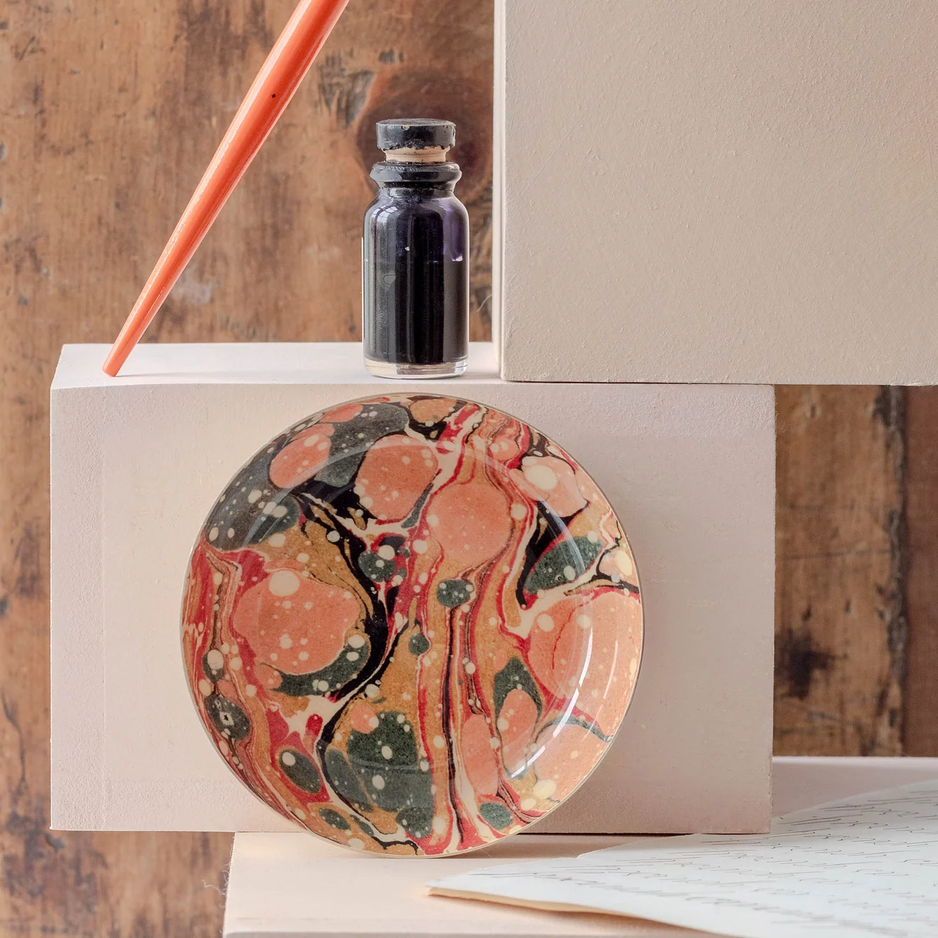 Marbled Round Enamel Tray - Image 2